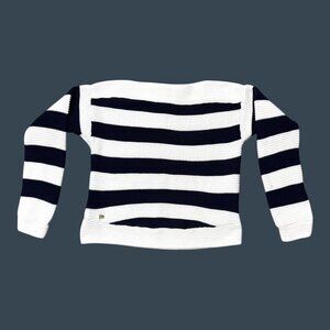Lauren Ralph Lauren Striped Cotton Boatneck Nautical Sweater PM Petite Medium